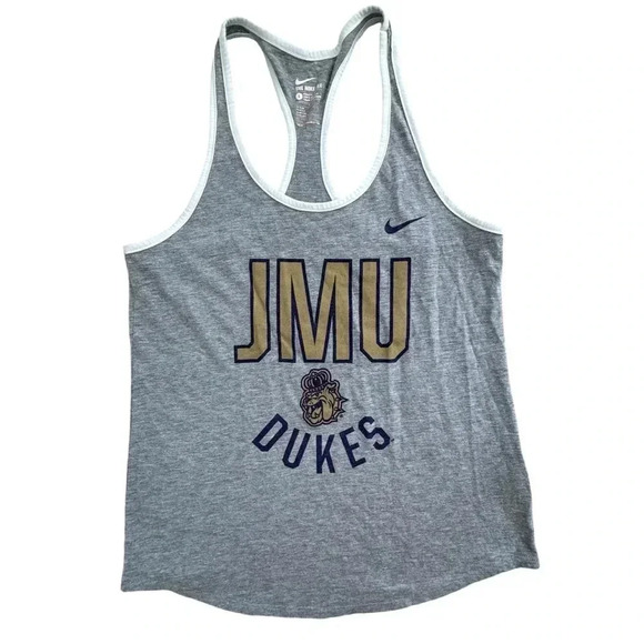 Nike JMU Gray Cotton Tank Top, Size Large Fitted/Flare James Madison University - Picture 1 of 8